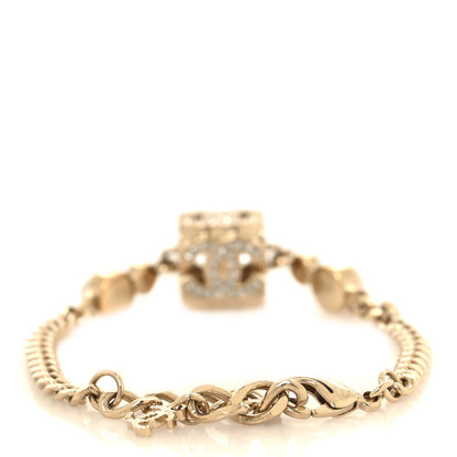 Chanel Crystal Pearl CC Chain Charm Bracelet Gold 3 of 5