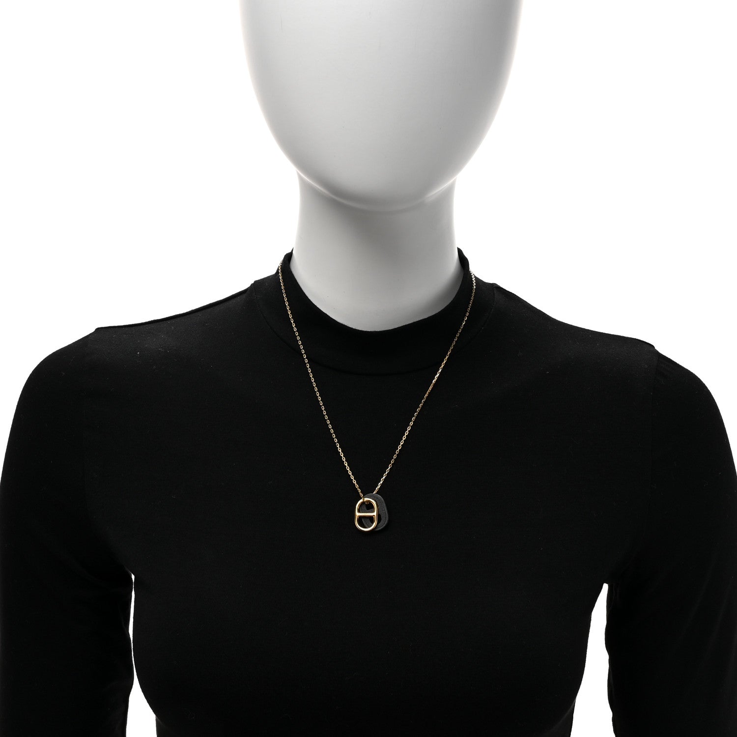 Hermes Swift O'Maillon Pendant Necklace Black 2 of 7