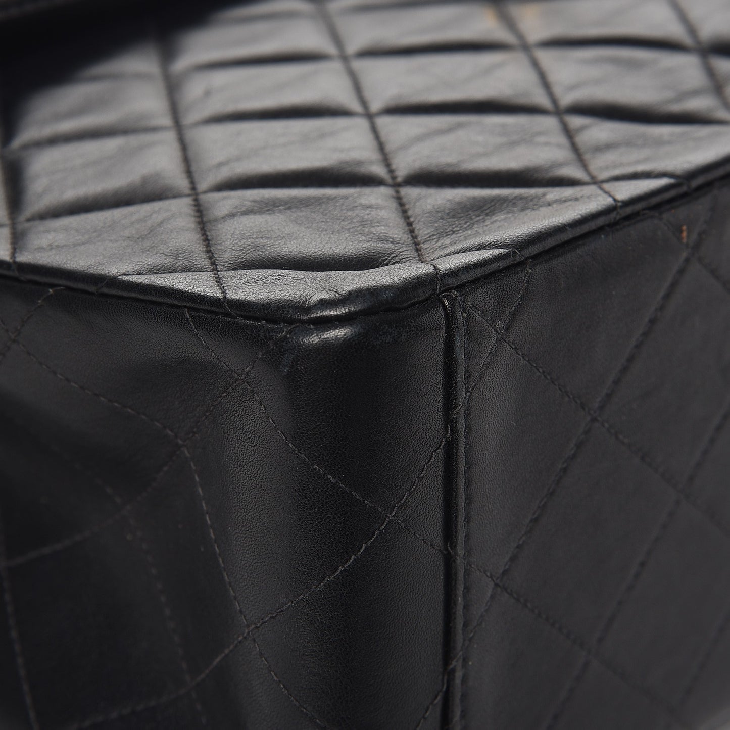 Lambskin Quilted XL Jumbo Single Flap Black