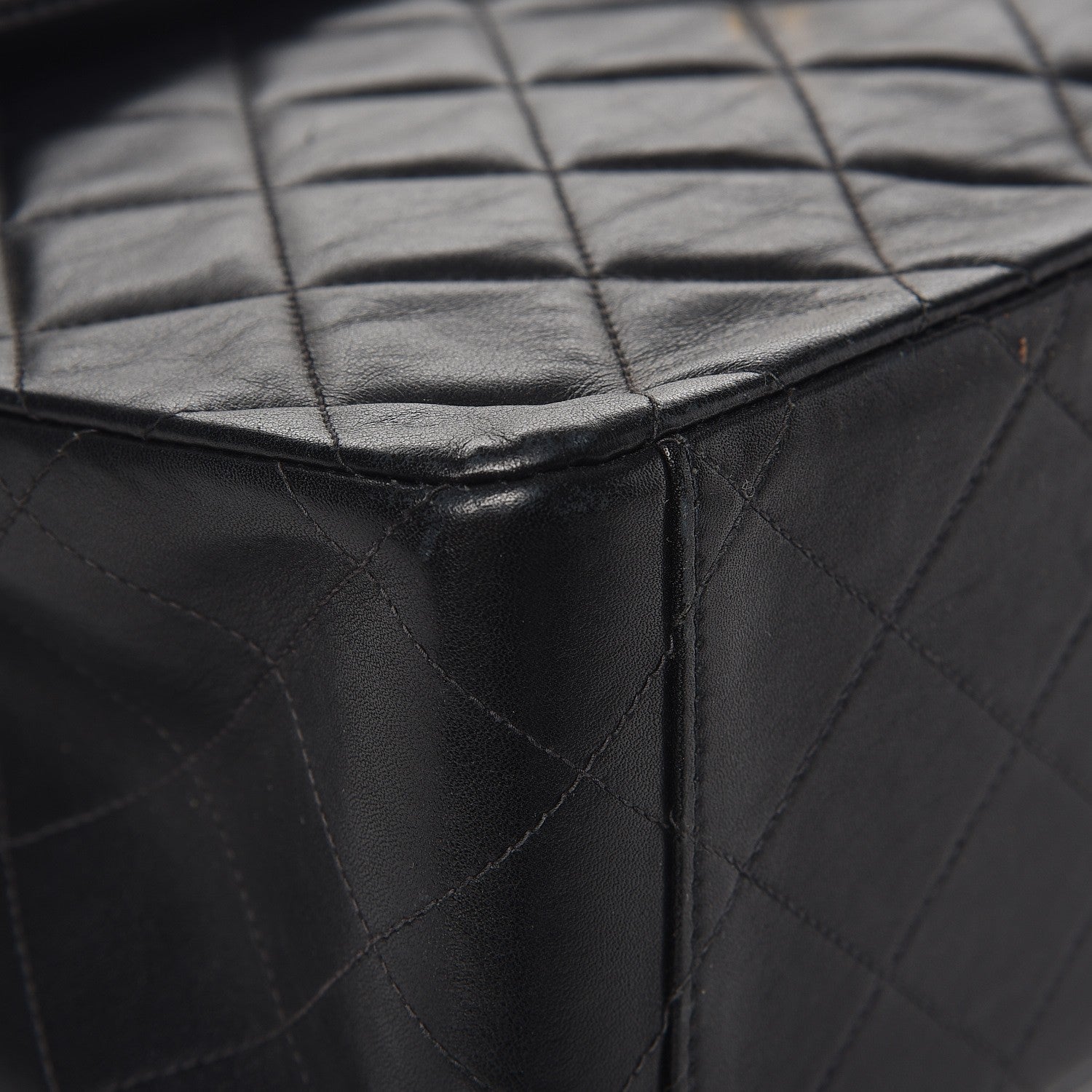 Chanel Lambskin Quilted XL Jumbo Single Flap Black 10 of 13