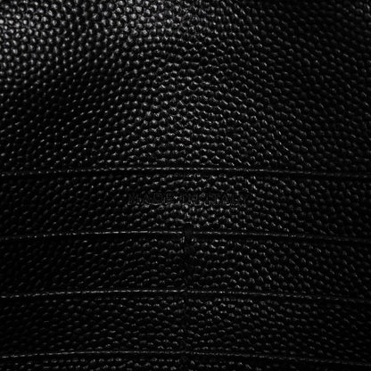 Saint Laurent Grain De Poudre Matelasse Chevron Monogram Chain Wallet Black 7 of 7