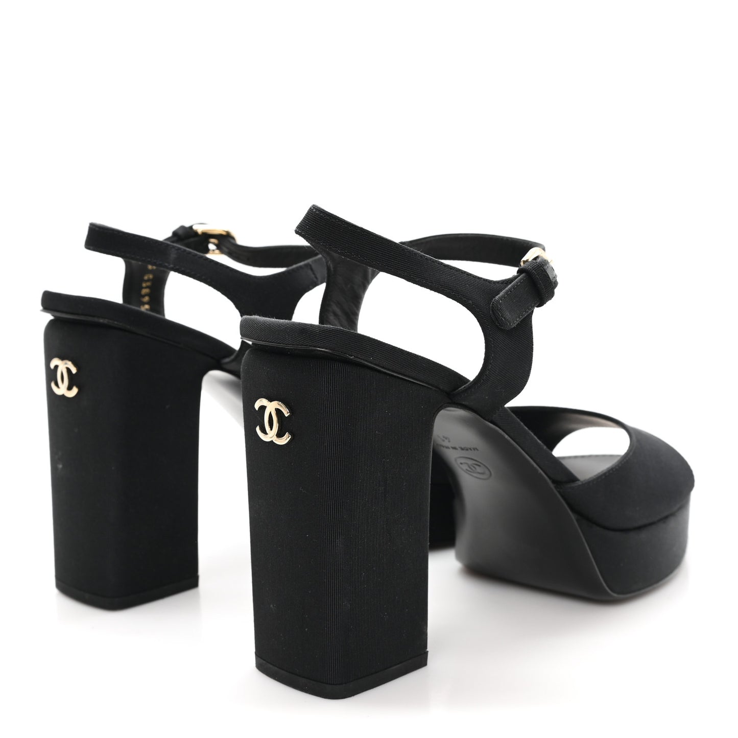 Grosgrain Platform Sandals 41 Black