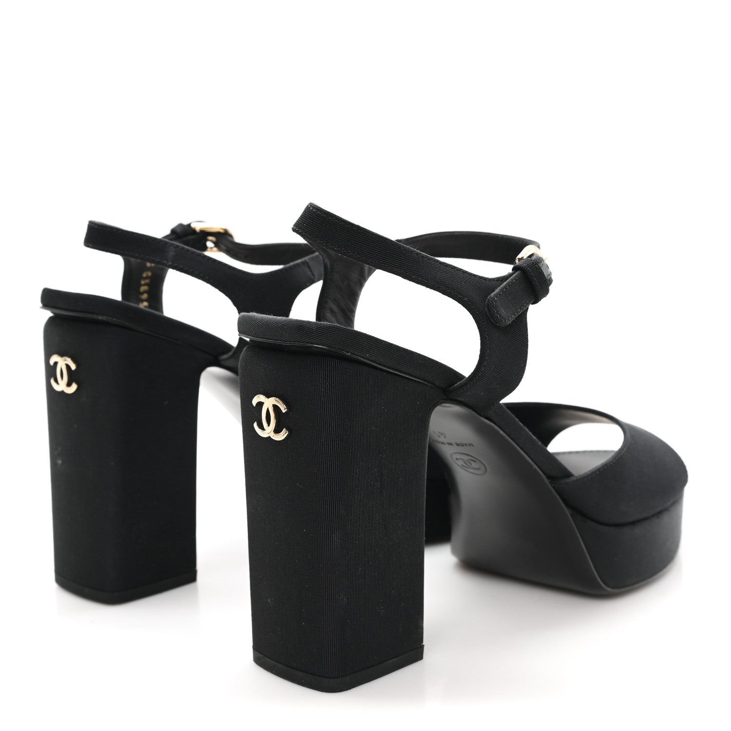 Chanel Grosgrain Platform Sandals 41 Black 5 of 9