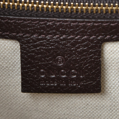 Gucci Monogram Vintage Web Medium Webby Bee Boston Dark Brown 7 of 9