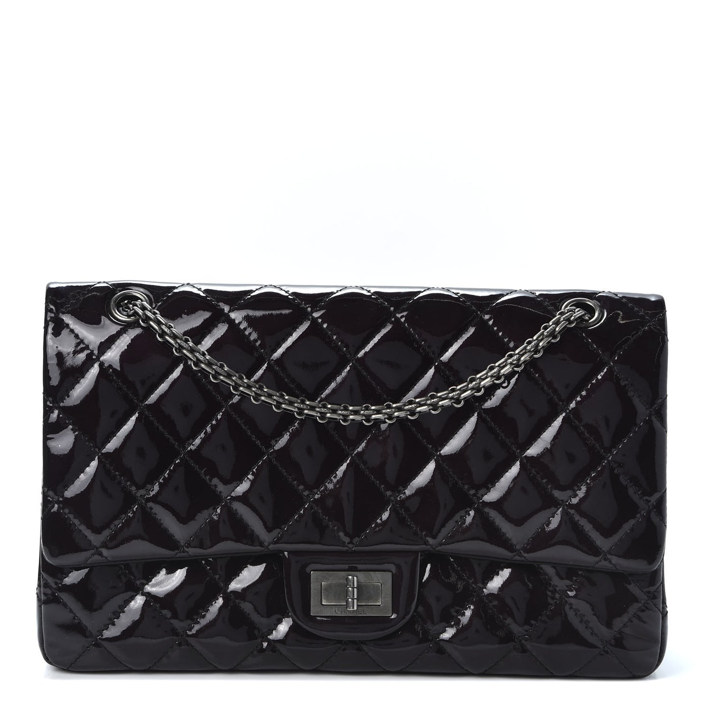 Patent Quilted 2.55 Reissue 227 Flap Black
