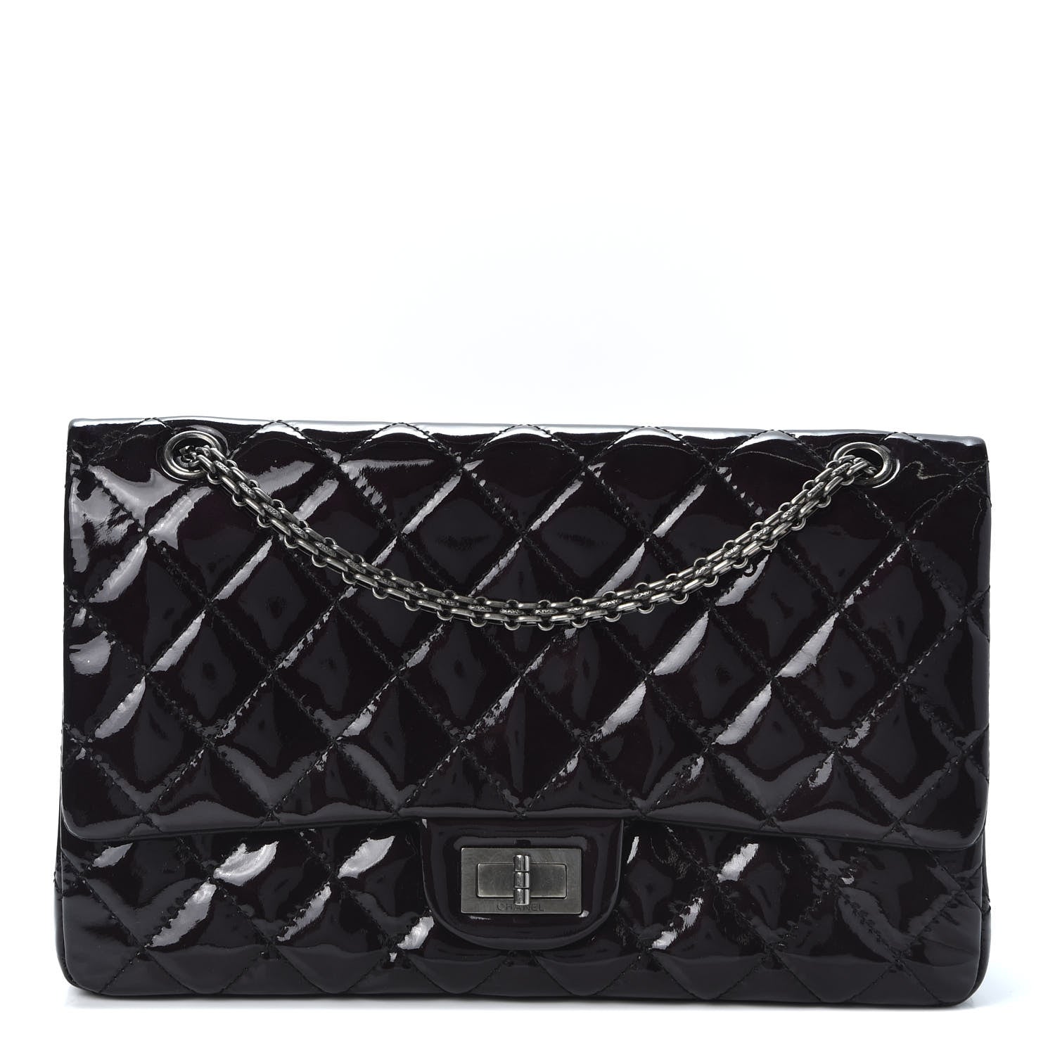 Chanel Patent Quilted 2.55 Reissue 227 Flap Black 1 of 9
