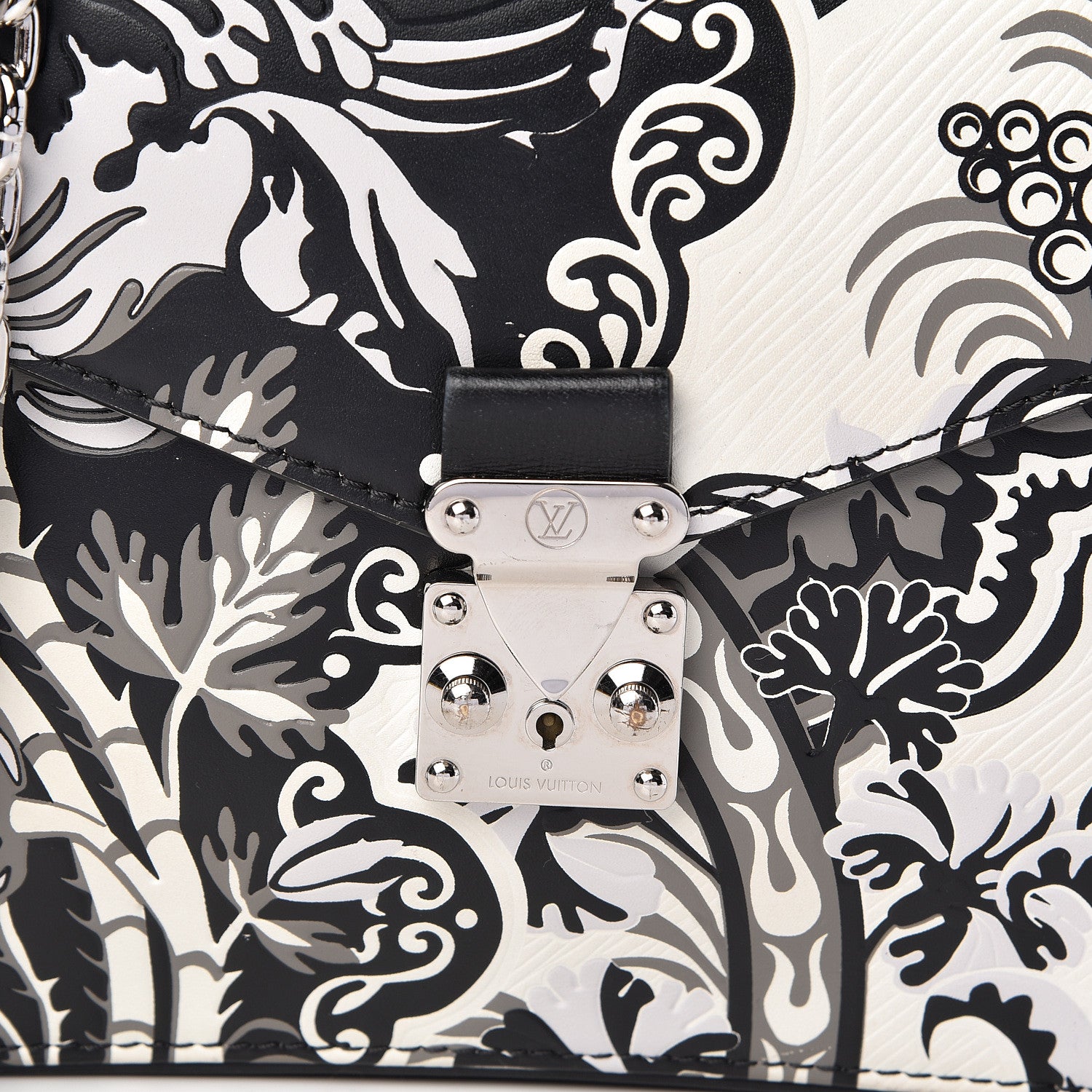 Louis Vuitton Epi Monogram Floral Pochette Metis Black White 8 of 10