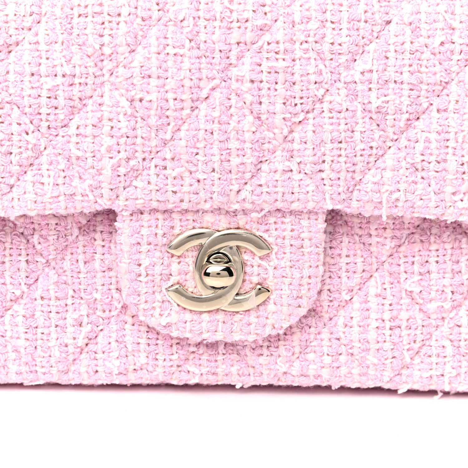 Chanel Tweed Quilted Mini Rectangular Flap Pink 8 of 12