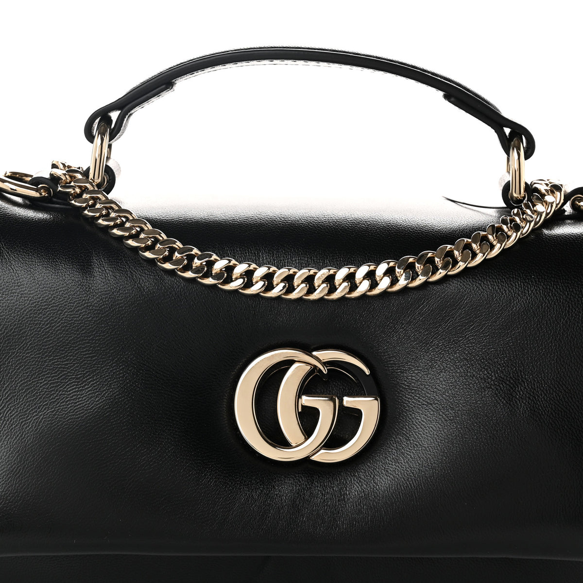 Lambskin Mini GG Milano Top Handle Shoulder Bag White