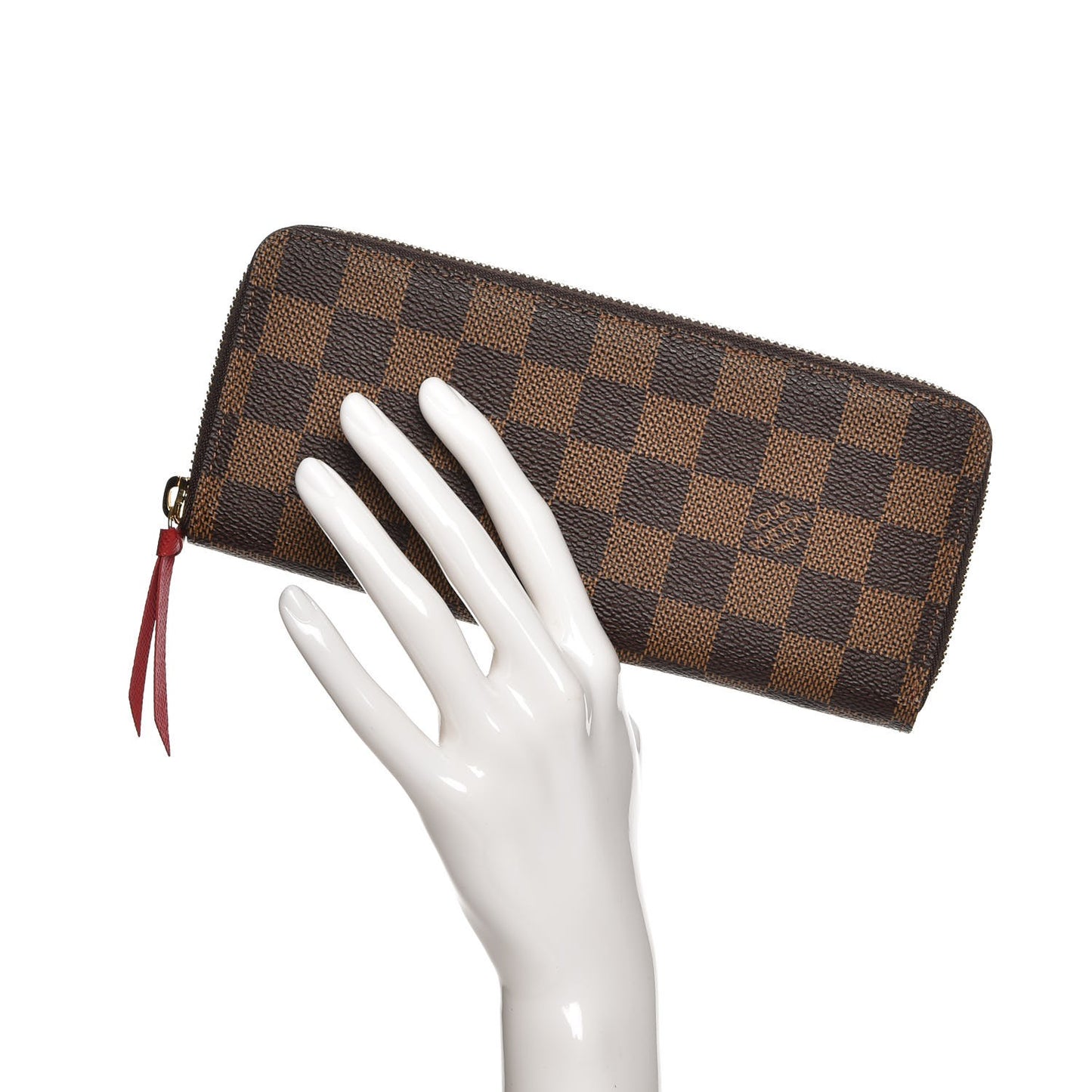 Damier Ebene Clemence Wallet Cherry