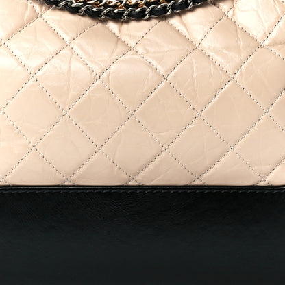 Chanel Aged Calfskin Quilted Medium Gabrielle Hobo Beige Black 8 of 12