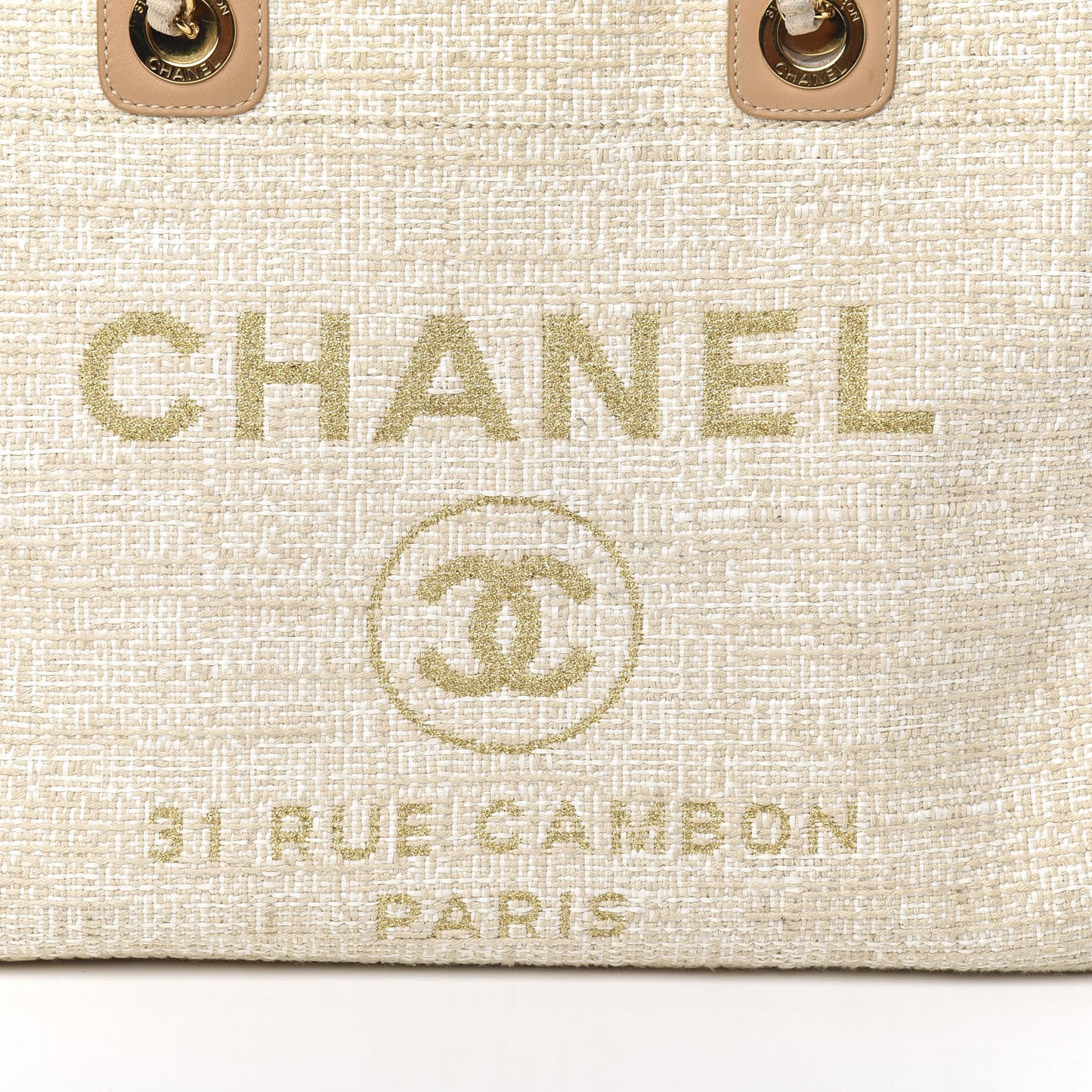 Canvas Small Deauville Tote Light Beige