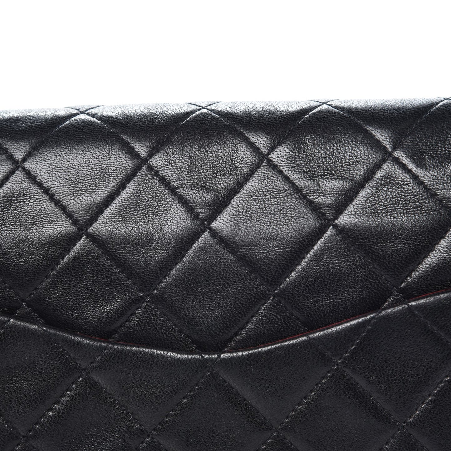 Lambskin Quilted Medium Double Flap Bag Black