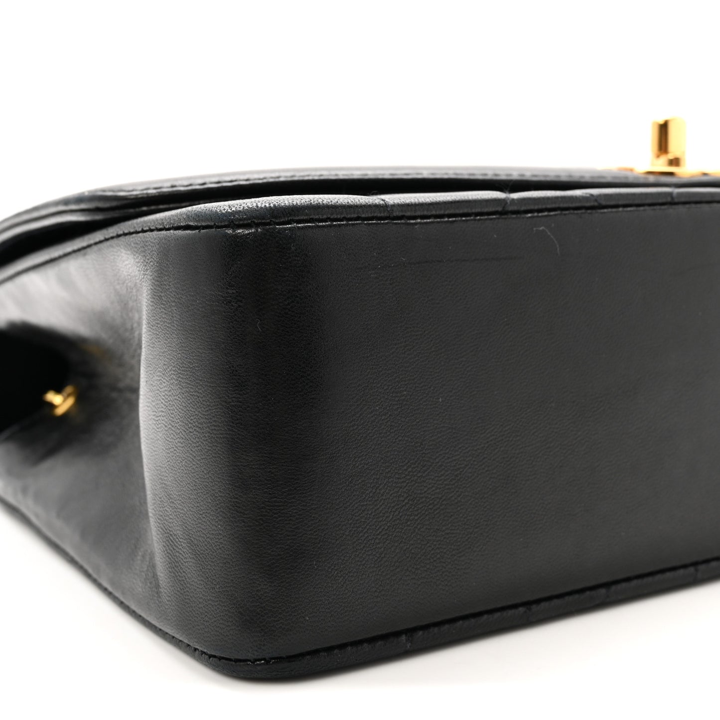 Lambskin Quilted Small Single Flap Black