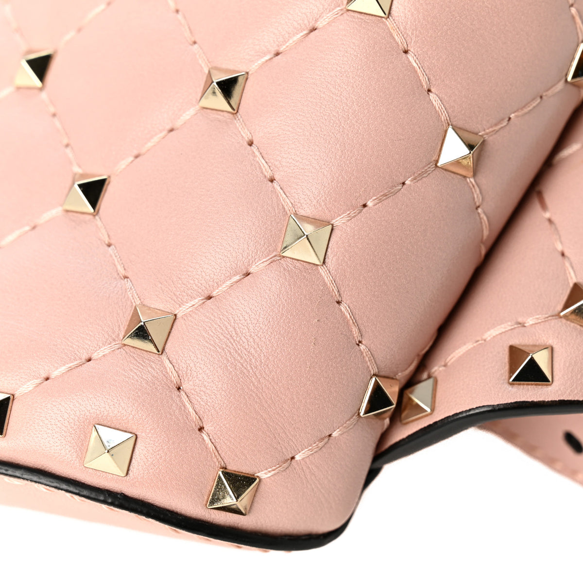Lambskin Rockstud Spike Belt Bag 85 Water Rose