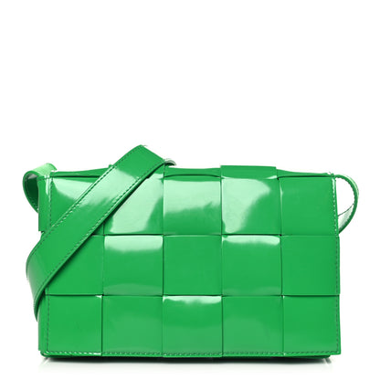 Bottega Veneta Patent Maxi Intrecciato Cassette Crossbody Bag Parakeet 1 of 11