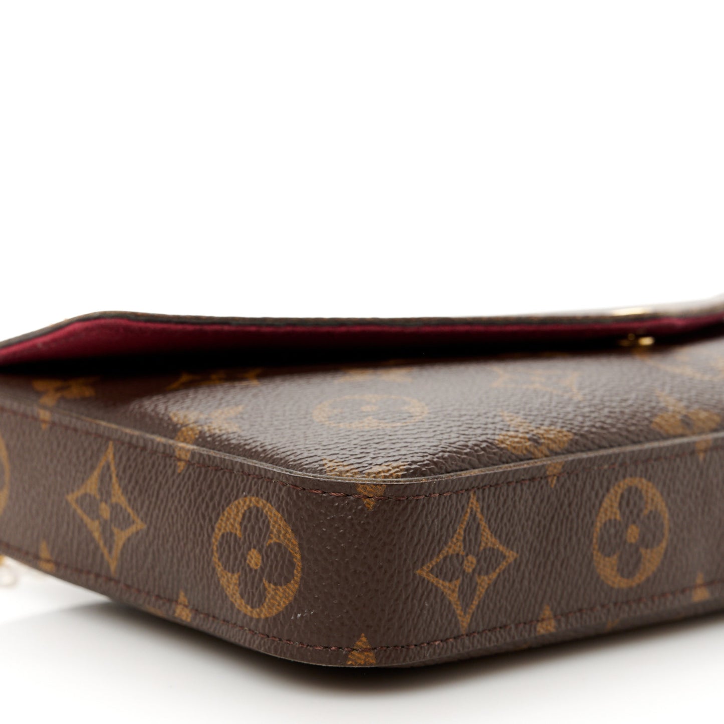 Monogram Pochette Felicie Chain Wallet Fuchsia