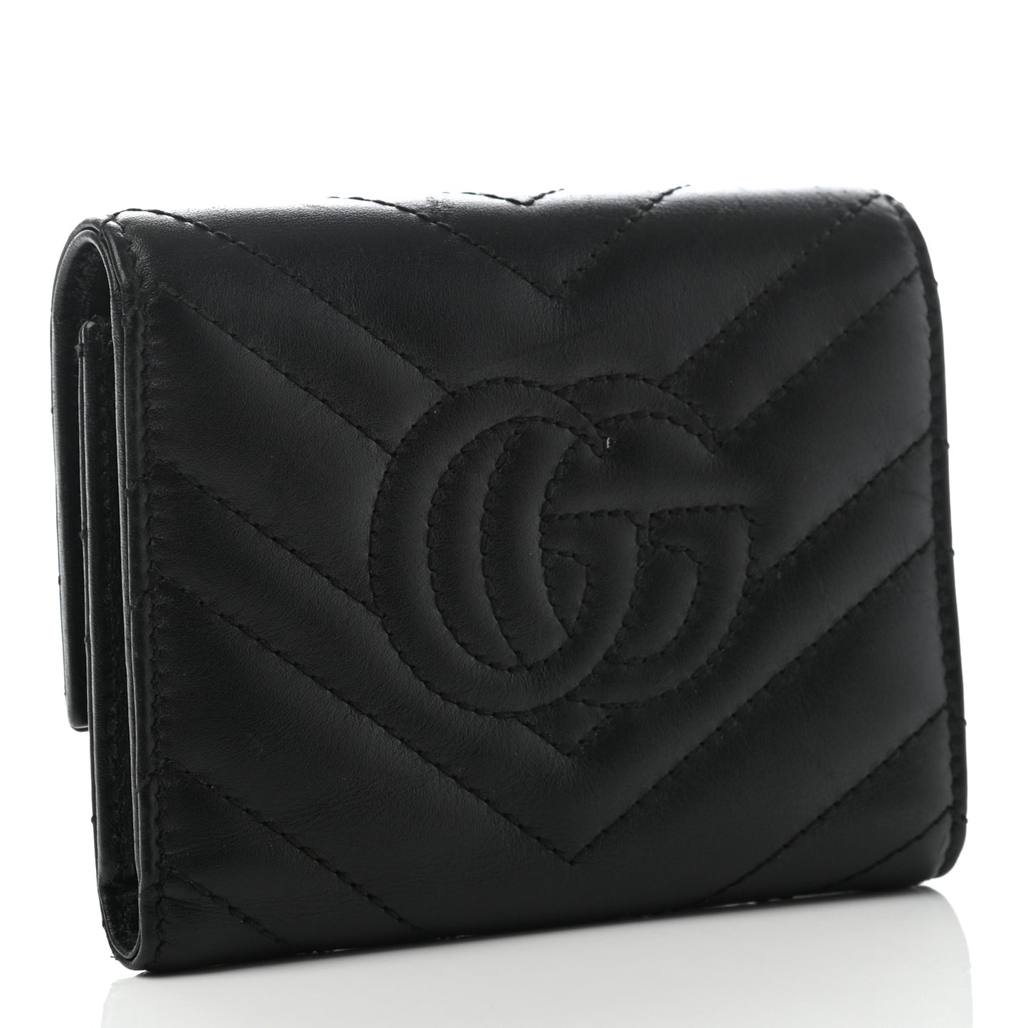 Calfskin Matelasse GG Marmont Wallet Black