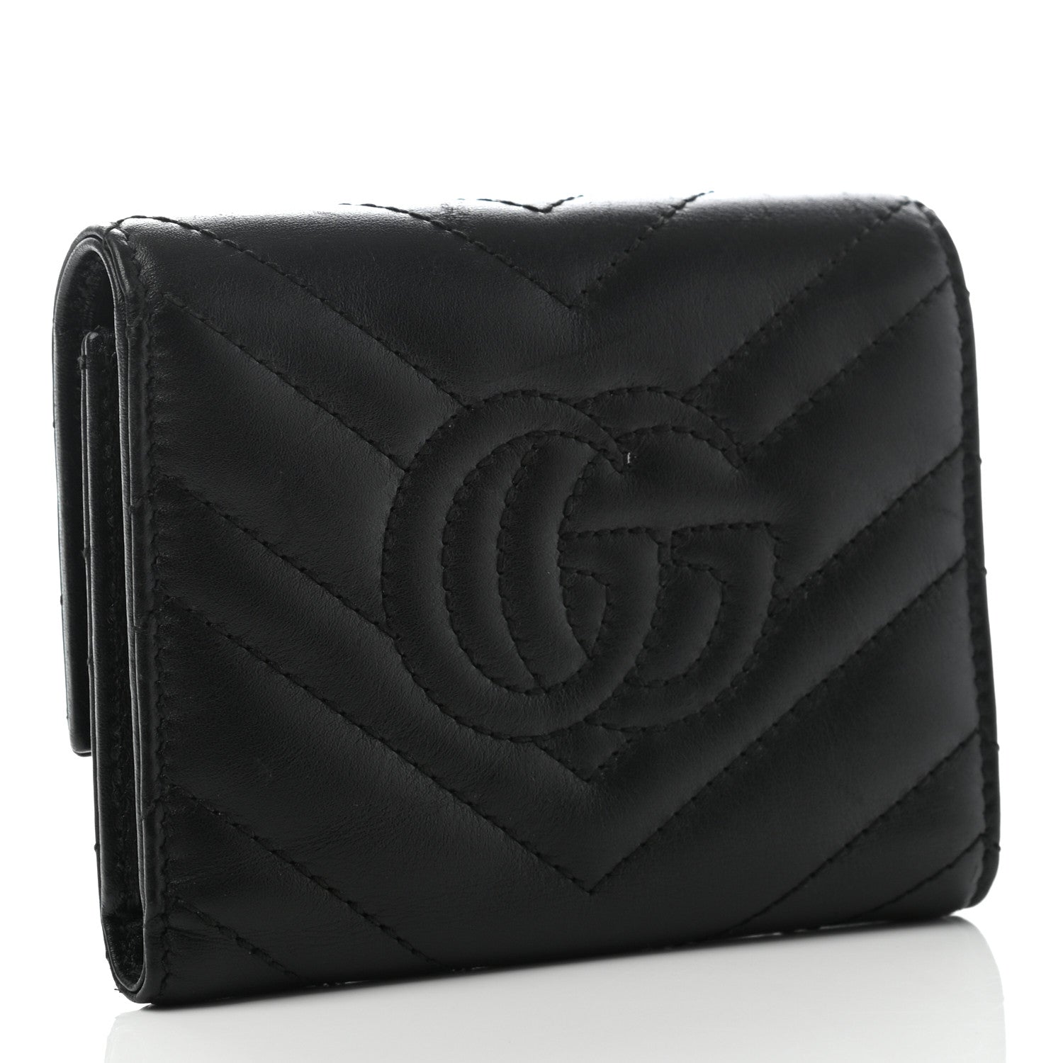 Gucci Calfskin Matelasse GG Marmont Wallet Black 3 of 7