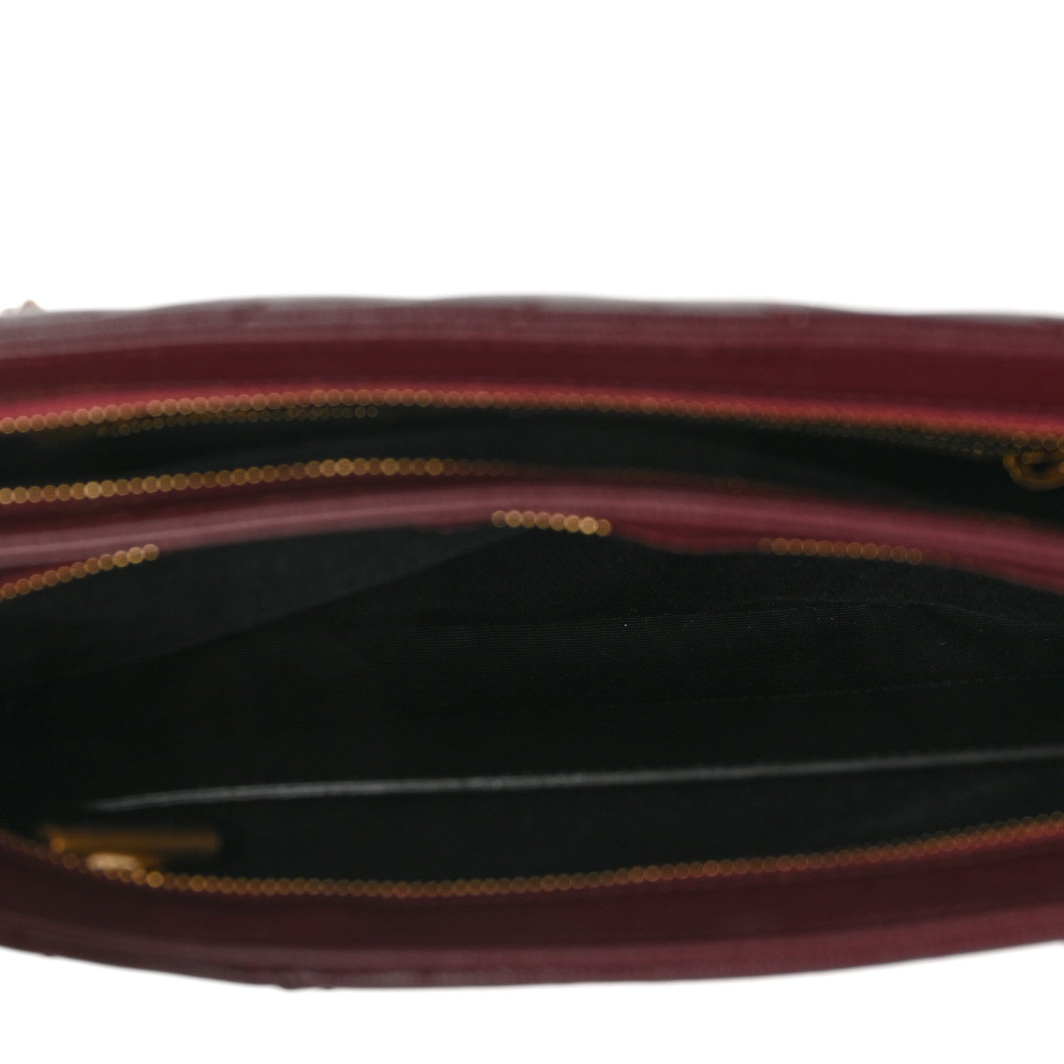 Saint Laurent Grain de Poudre Matelasse Chevron Small Tribeca Shopping Bag Rouge Legoin 6 of 9