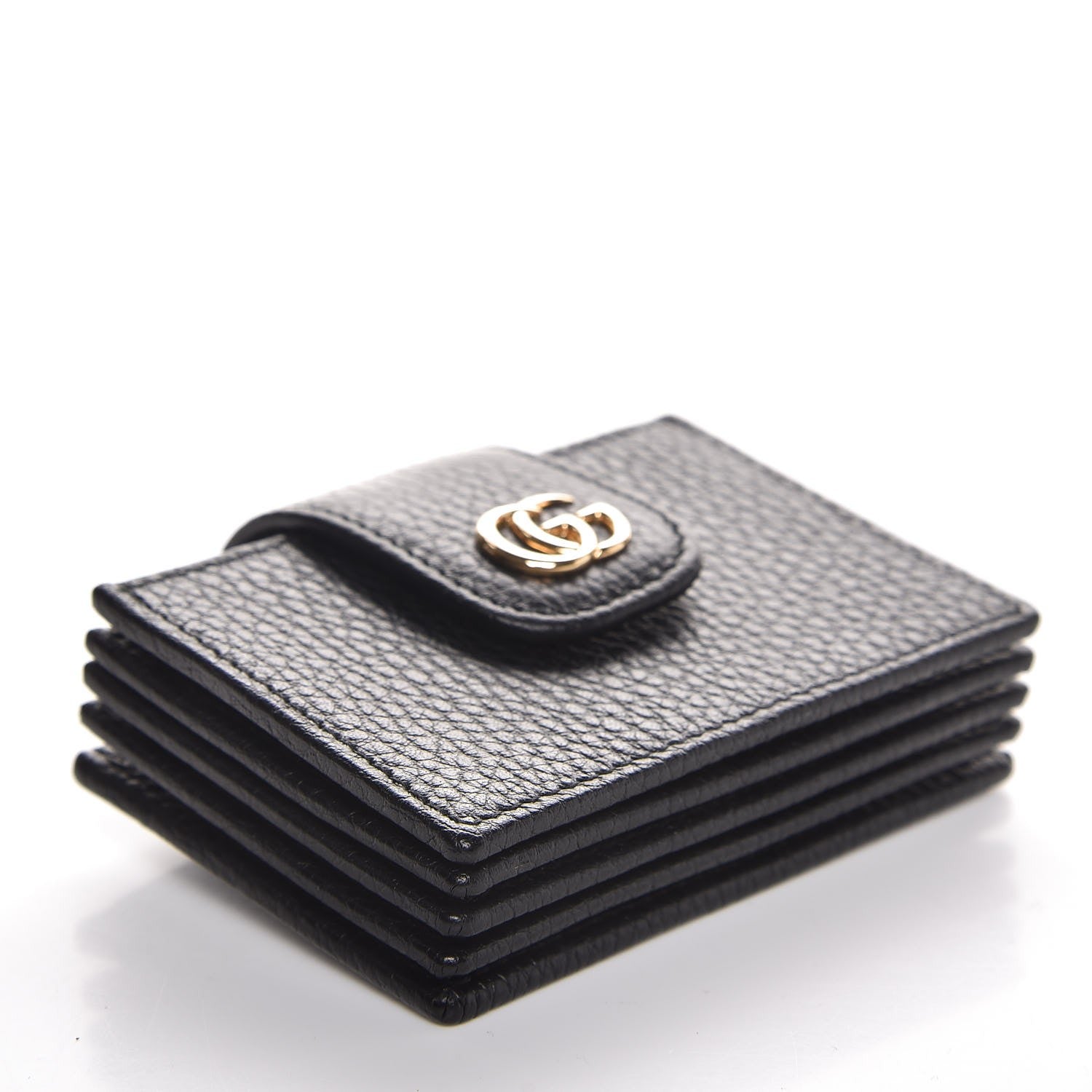 Gucci Dollar Calfskin GG Marmont Card Case Black 4 of 6