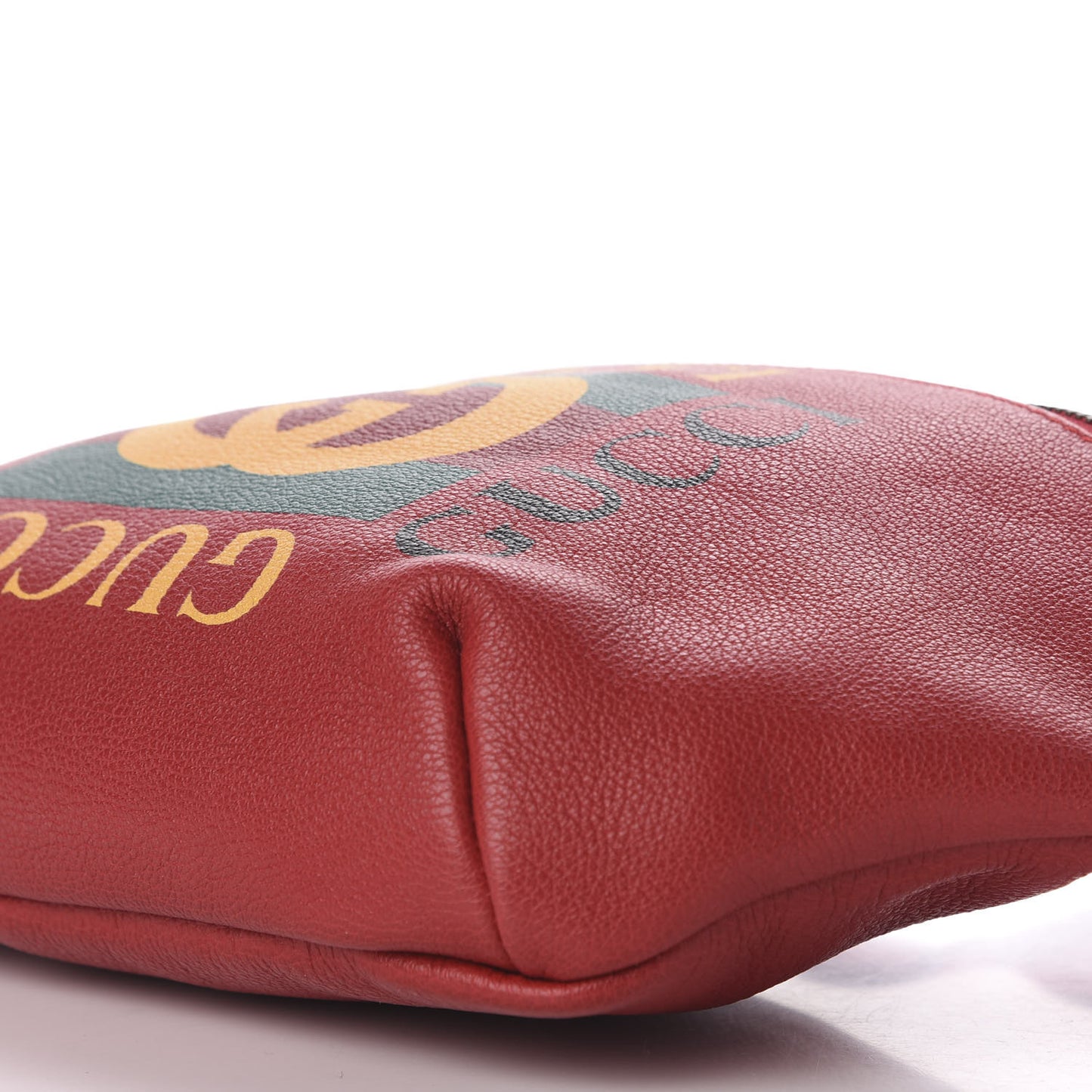 Grained Calfskin Logo Belt Bag Hibiscus Red