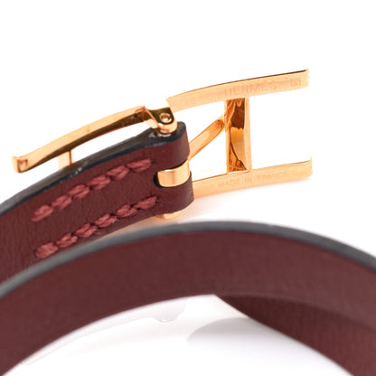 Hermes Swift Behapi Double Tour Bracelet T2 Rouge H Rose Ete 5 of 7