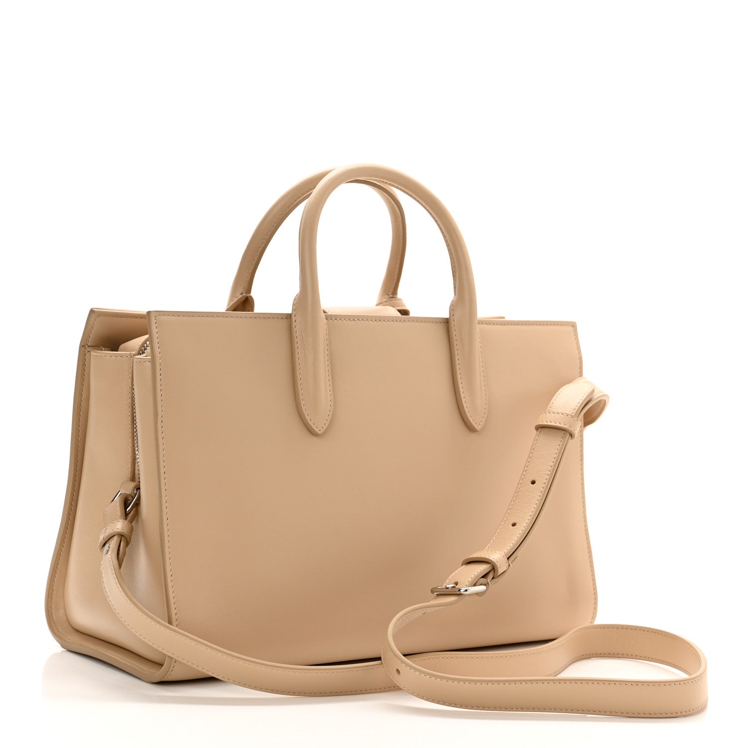 Saint Laurent Calfskin Medium Jane Tote Bag Dark Beige 3 of 12