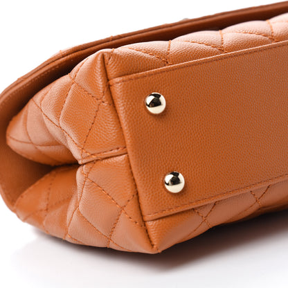 Chanel Caviar Quilted Mini Coco Handle Flap Light Brown 6 of 11