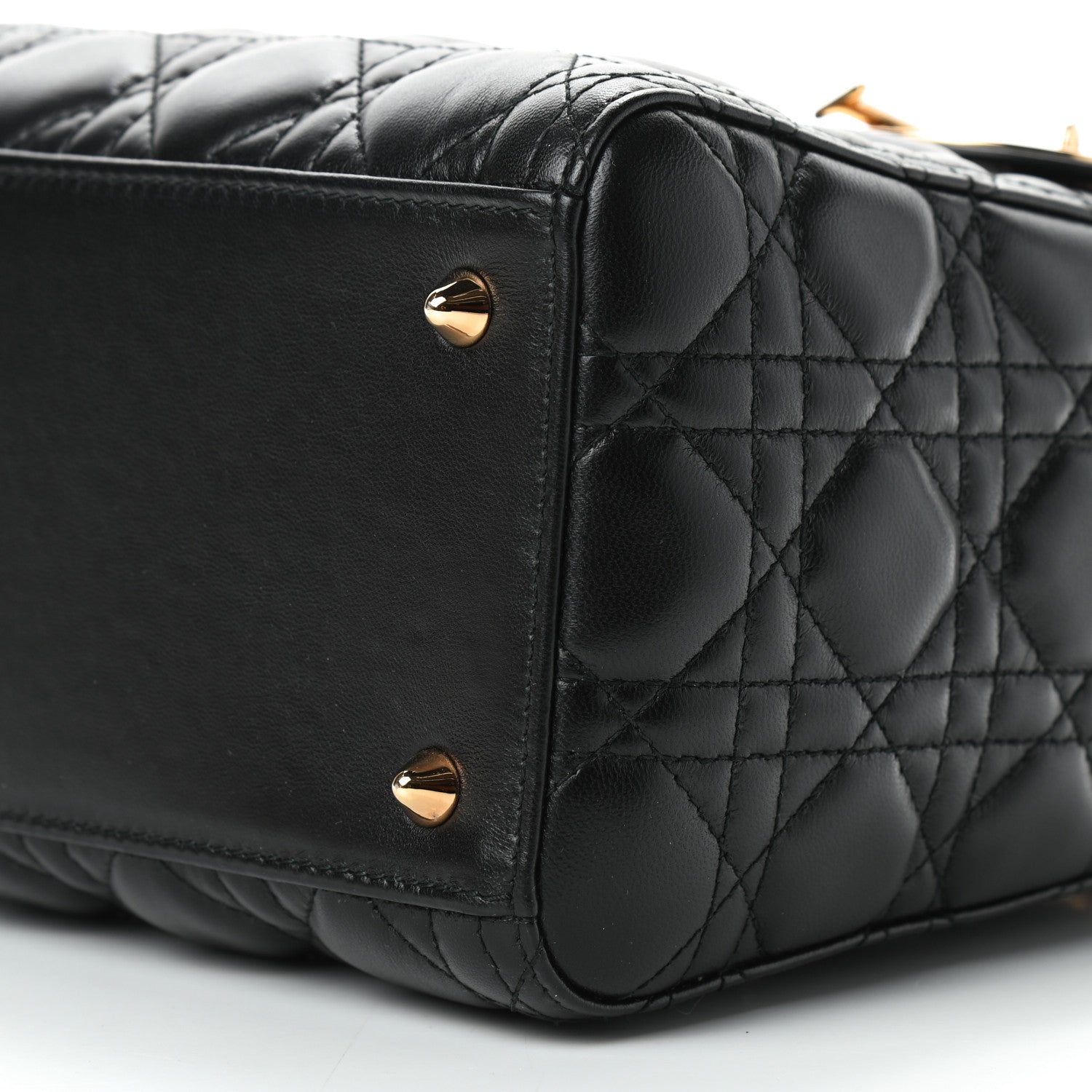 Christian Dior Lambskin Cannage Medium Lady Dior Black 9 of 9