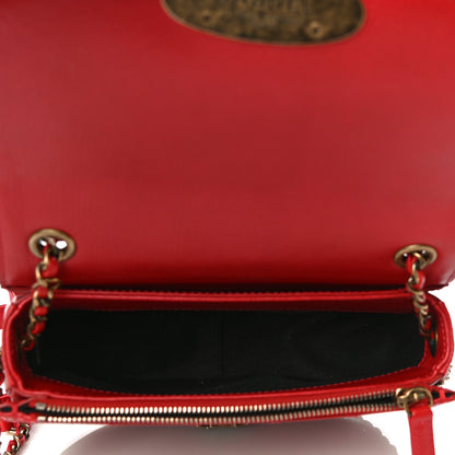 Chanel Shiny Calfskin Goatskin Quilted Small Coco Curve Messenger Flap Red 5 of 11
