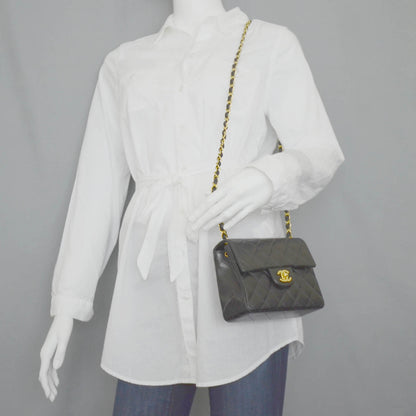 Chanel Lambskin Quilted Mini Flap Black 2 of 13