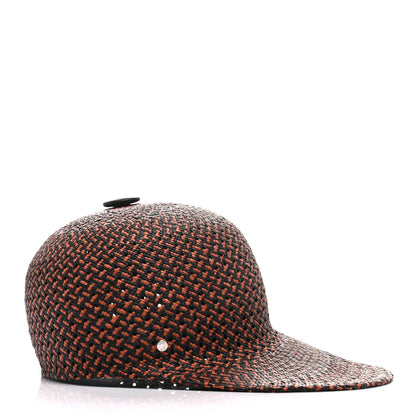 Hermes Panama Straw Chapeau Tanzanie Canna Hat 56 Terracotta Black 5 of 8