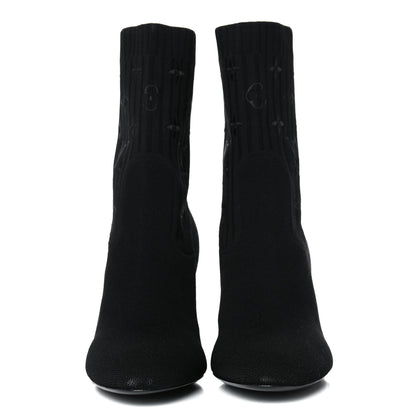 Louis Vuitton Monogram Stretch Fabric Silhouette Ankle Boots 40.5 Black 2 of 11