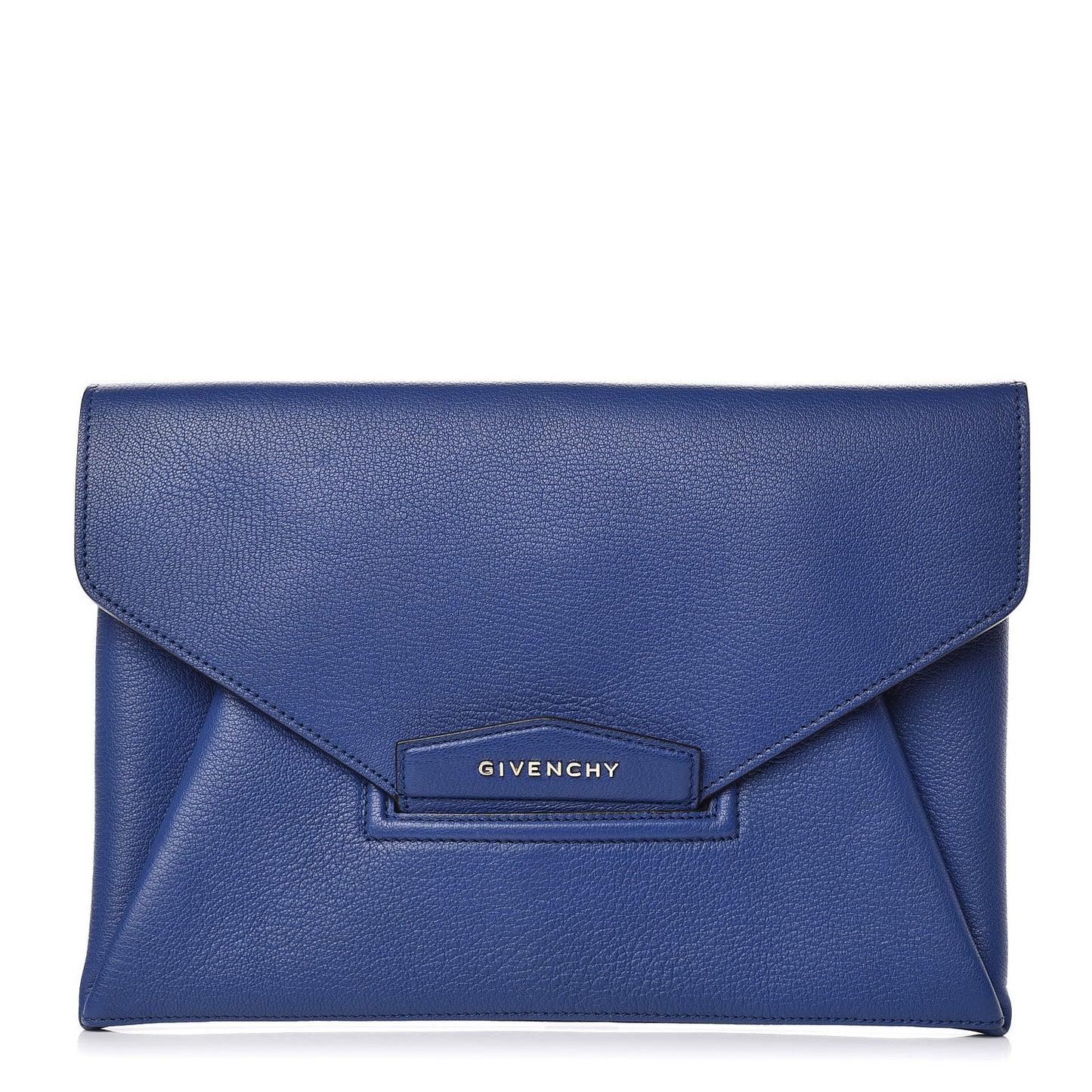 Sugar Goatskin Medium Antigona Envelope Clutch Blue