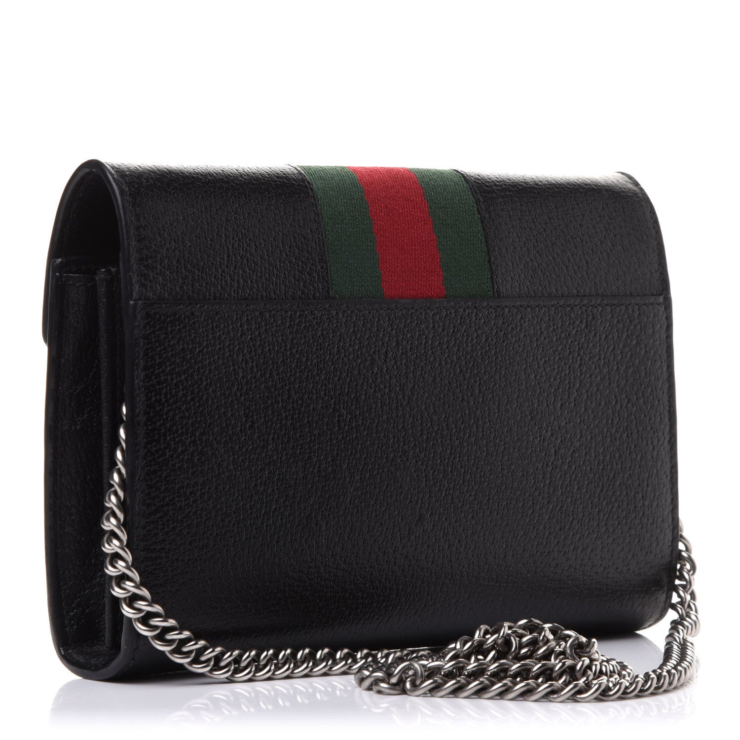 Gucci Calfskin Web Mini Dionysus Chain Wallet Black 3 of 11