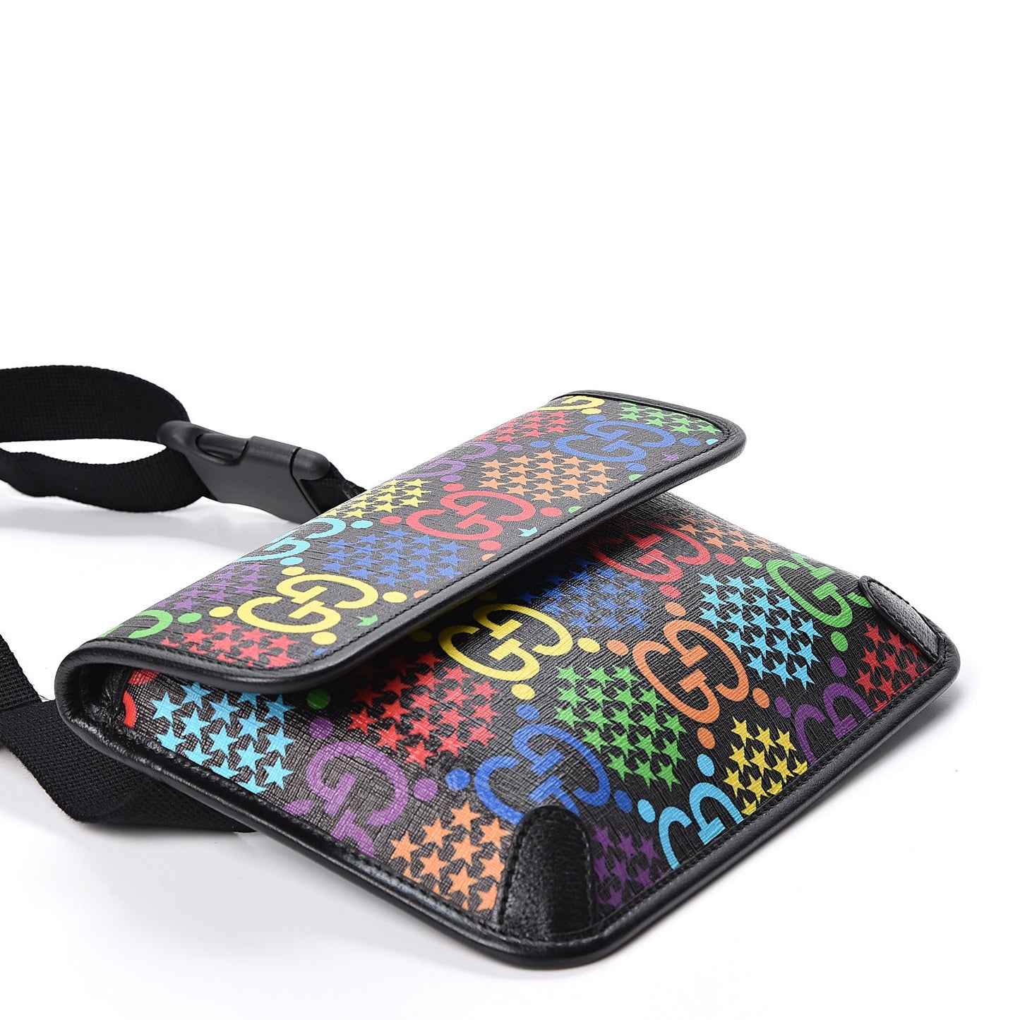 GG Supreme Monogram Psychedelic Slim Belt Bag Black