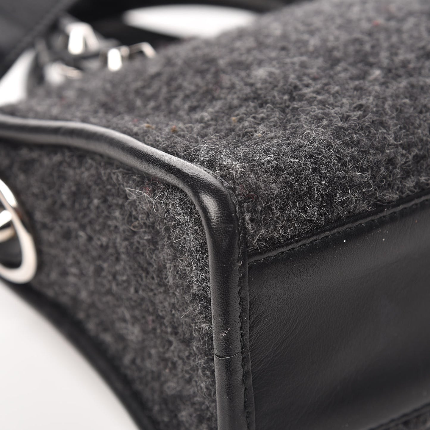 Alpaca Calfskin Classic Silver Hardware Mini City Black