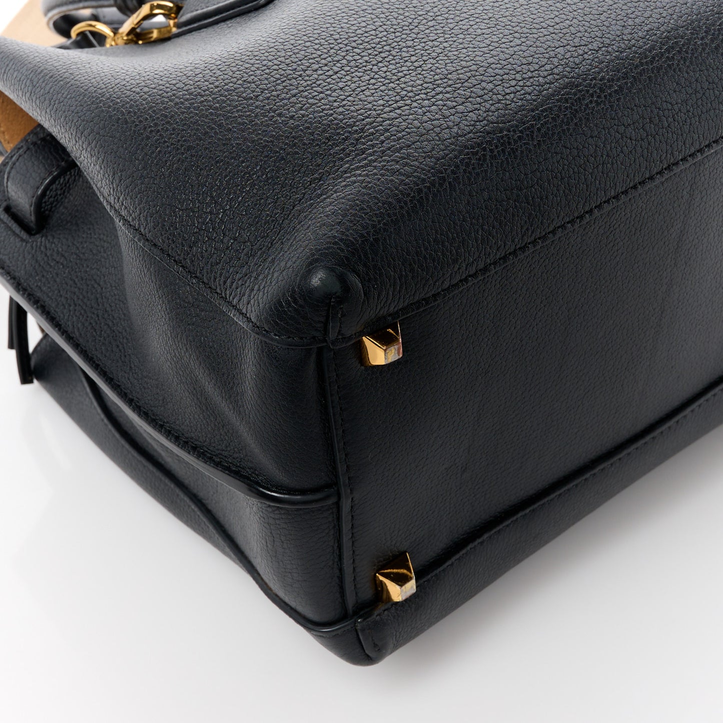Grained Calfskin Medium Milla Tote Black