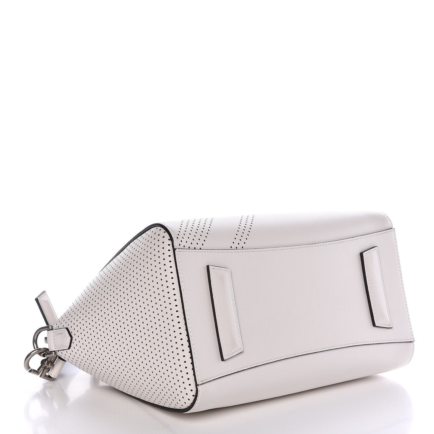 Lambskin Perforated Small Antigona White