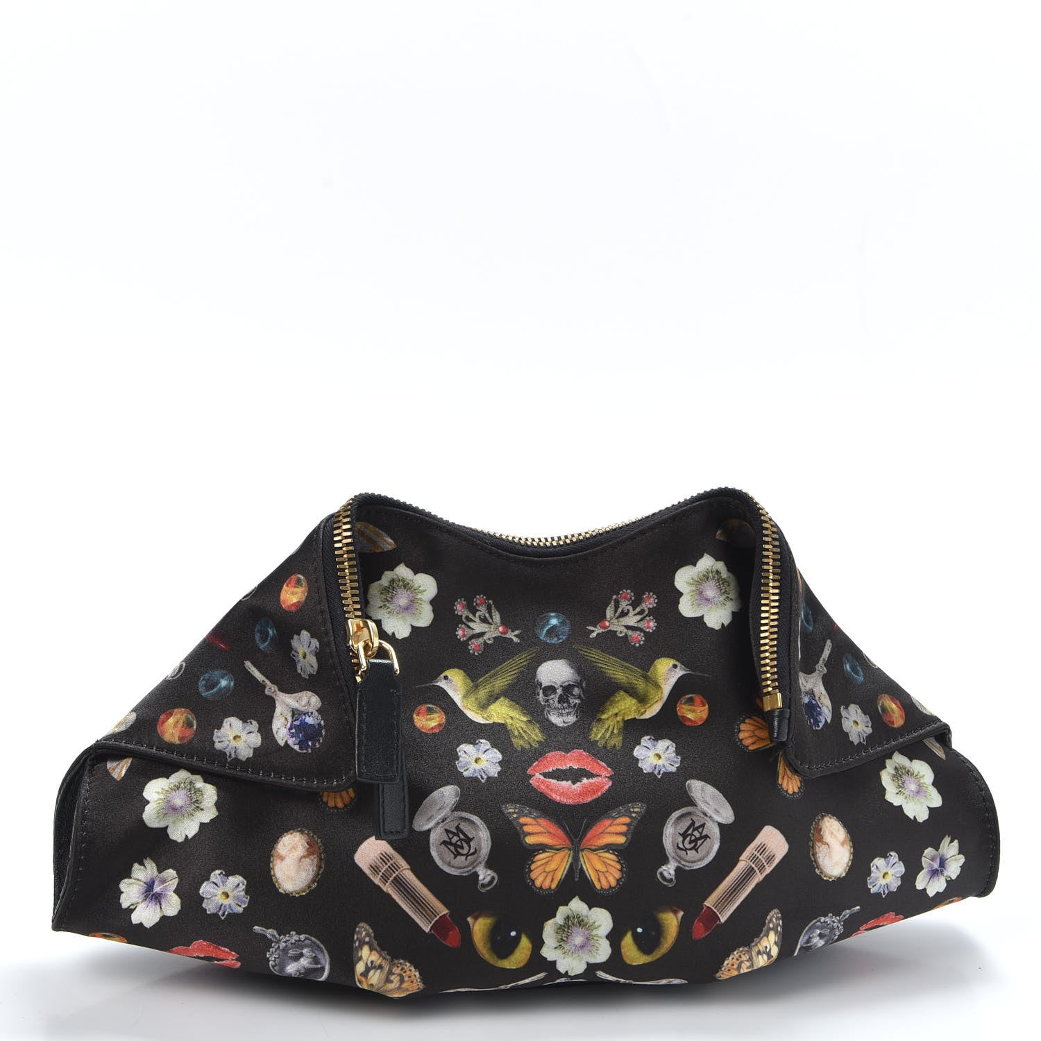 Alexander McQueen Silk Obsessions De Manta Clutch Black 2 of 9