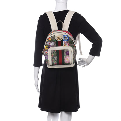 Gucci GG Supreme Monogram Flora Web Small Ophidia Day Backpack White 2 of 9
