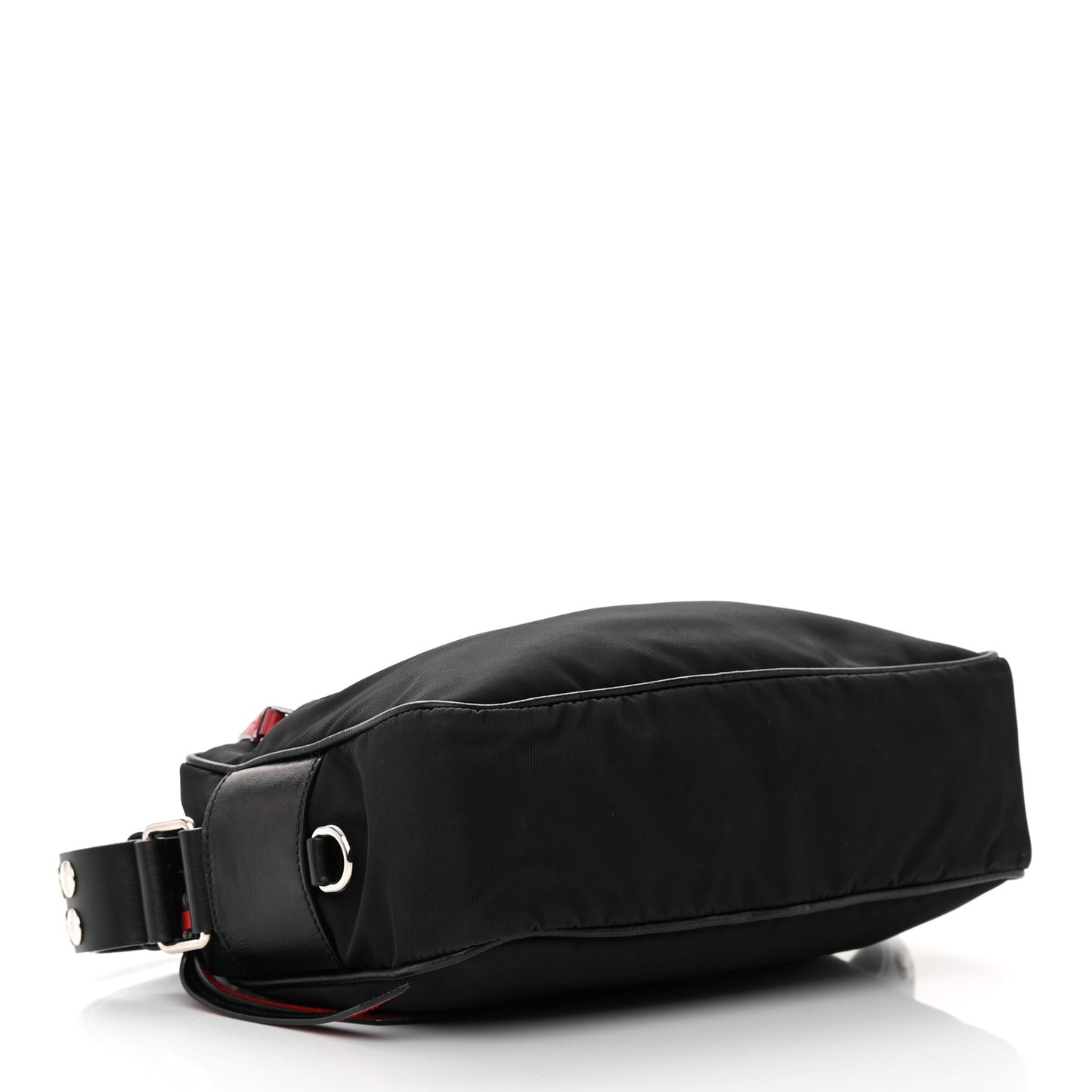 Tessuto Nylon Studded New Vela Shoulder Bag Black Fuoco