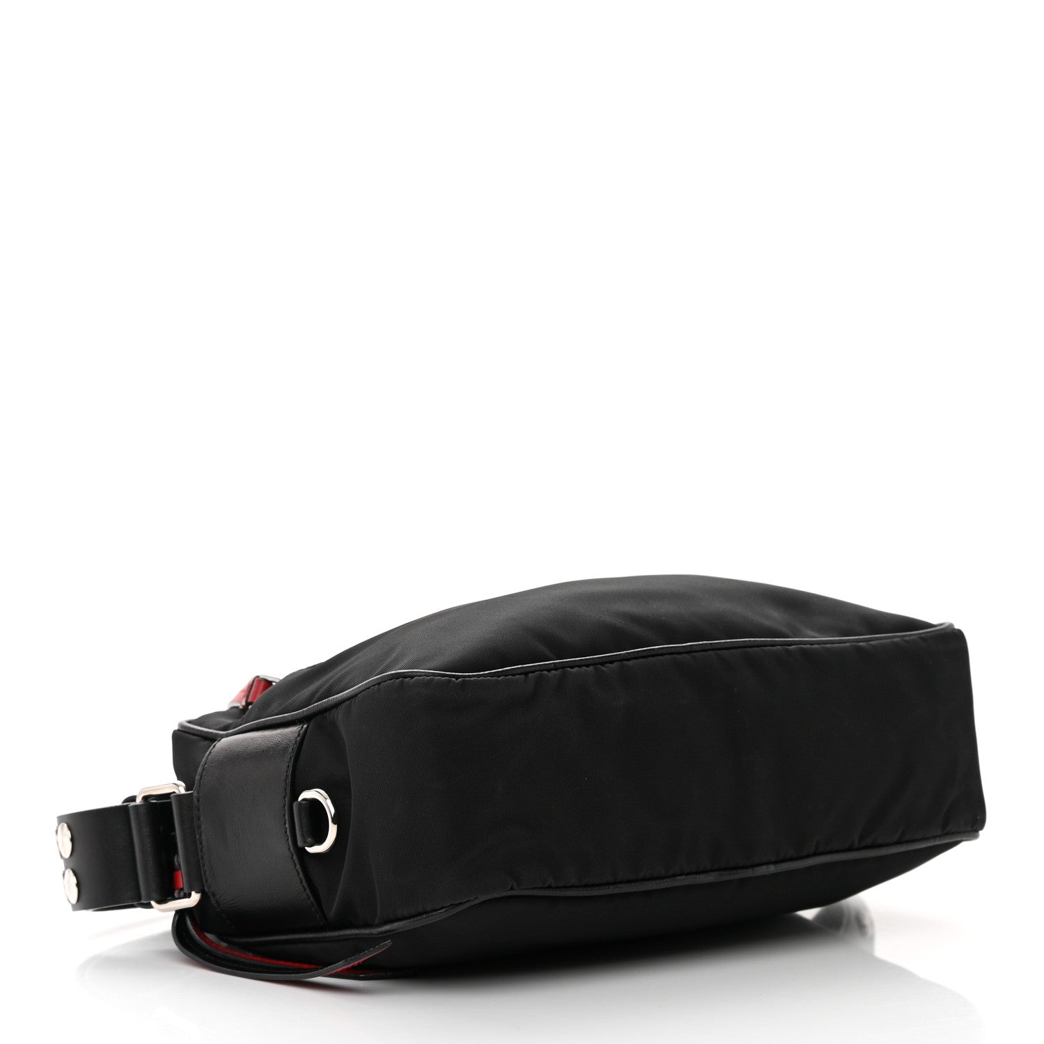 Prada Tessuto Nylon Studded New Vela Shoulder Bag Black Fuoco 4 of 14
