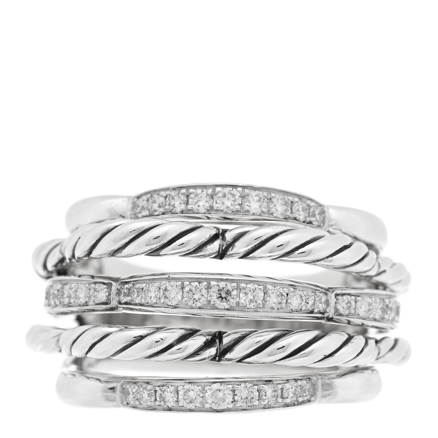 Sterling Silver Diamond 15mm Tides Dome Ring 53 6.25