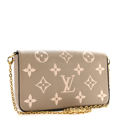 Louis Vuitton Empreinte Monogram Giant Felicie Pochette Tourterelle Creme 3 of 12