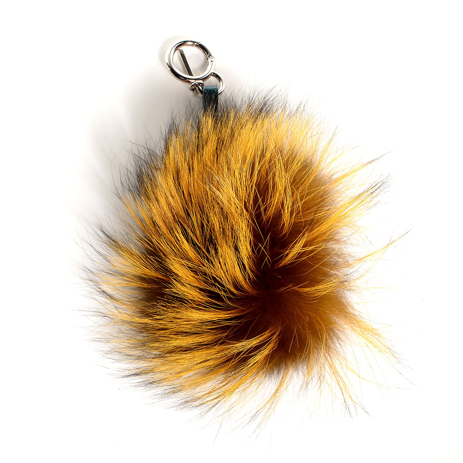 Fendi Fox Fur Vitello Lucy Junior Mini Monster Bag Bug Charm Ocean Multicolor Giallo 3 of 6