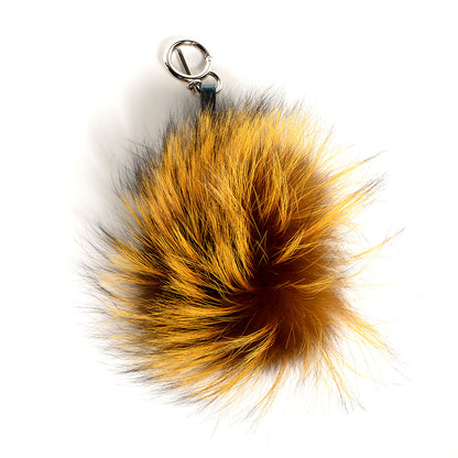 Fendi Fox Fur Vitello Lucy Junior Mini Monster Bag Bug Charm Ocean Multicolor Giallo 3 of 6