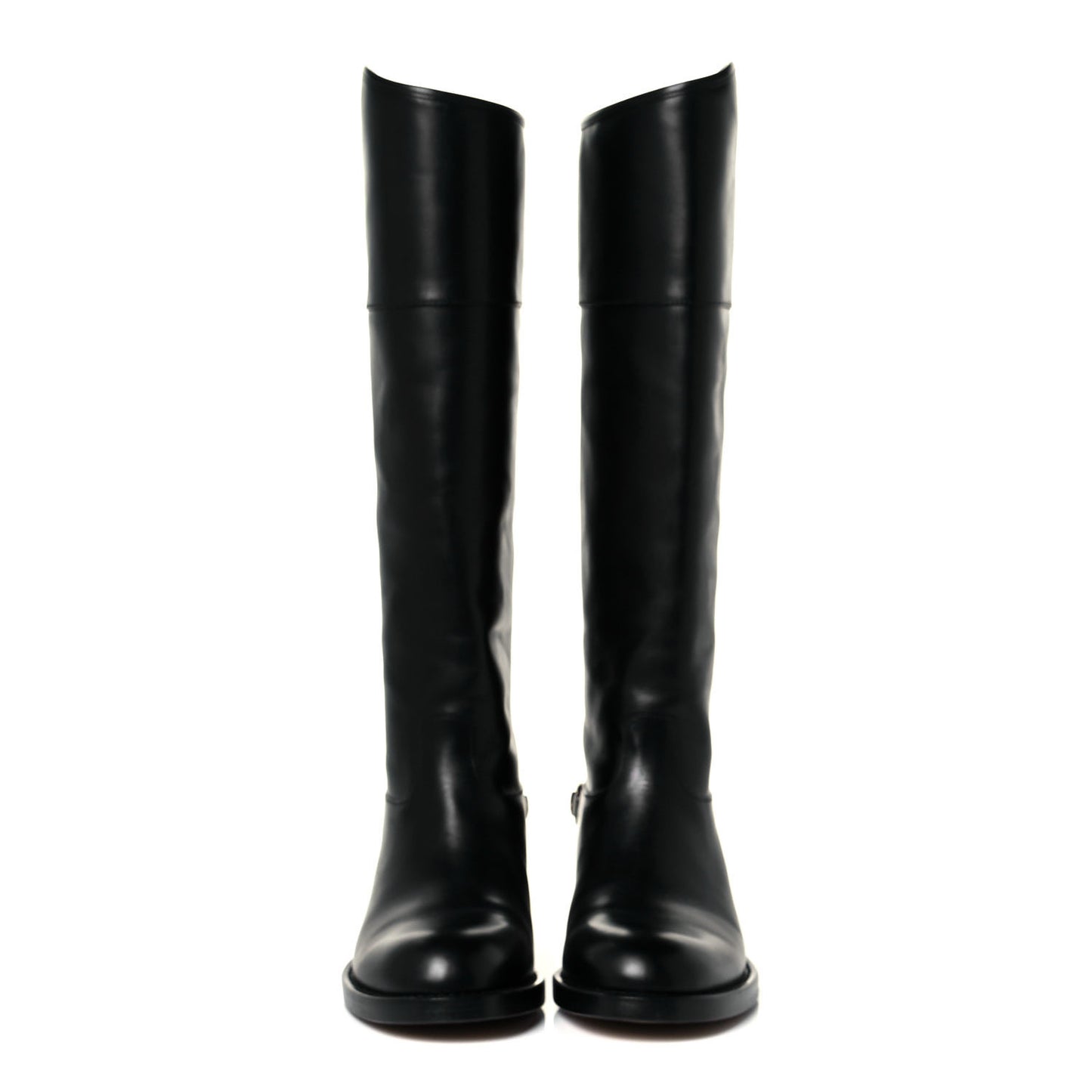 Calfskin Horsebit Tall Boots 36 Black