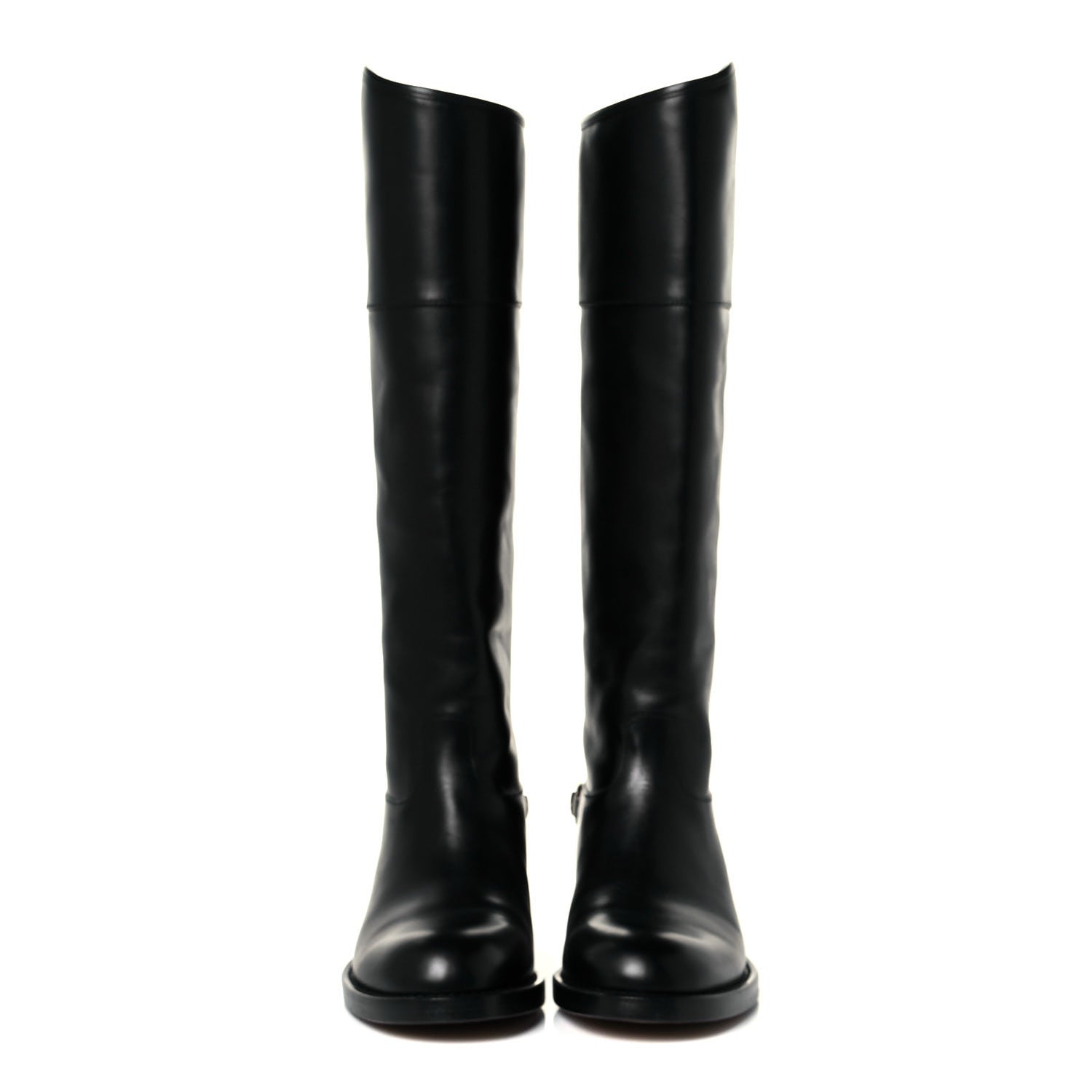 Gucci Calfskin Horsebit Tall Boots 36 Black 2 of 18